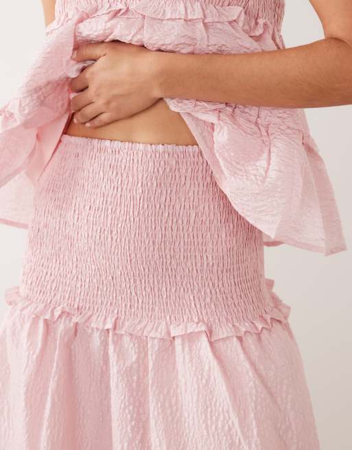 sister jane ピンク フリルブラウス M Sister Jane Prim organza shirred waist maxi skirt co-ord in light