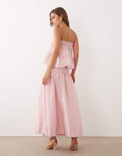 Sister Jane Prim organza shirred waist maxi skirt co-ord in light