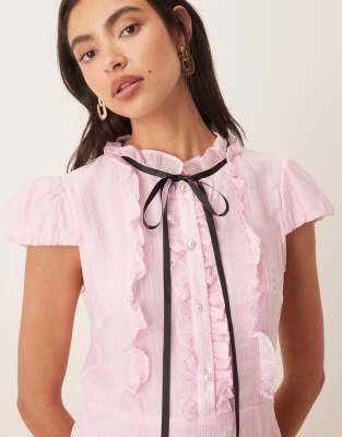 Sister Jane Primrose ruffle maxi dress in pale pink