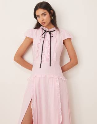 Sister Jane Primrose ruffle maxi dress in pale pink