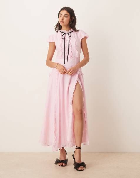 Sister Jane - Primrose - Vestito lungo con volant rosa pallido - view 1