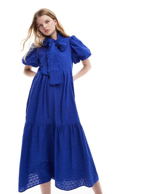 スーツ・フォーマル・ドレス Sister Jane Lucie Ruffle Sleeve Dress Sister Jane puff sleeve ruffle hem midaxi dress in powder