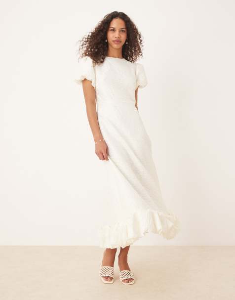 Sister Jane puff sleeve bubble hem maxi dress in ivory - view 1