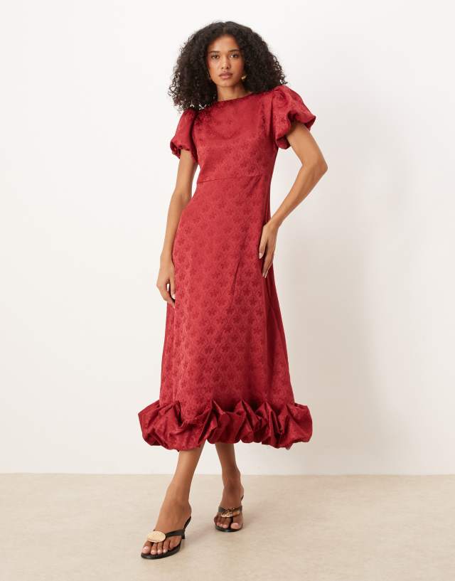 Sister Jane puff sleeve bubble hem maxi dress in orchid | ASOS
