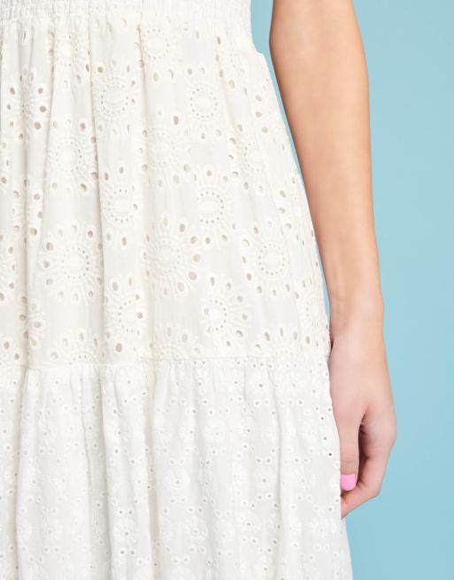 Sister Jane puff sleeve tiered midaxi dress in white, 4 of 4