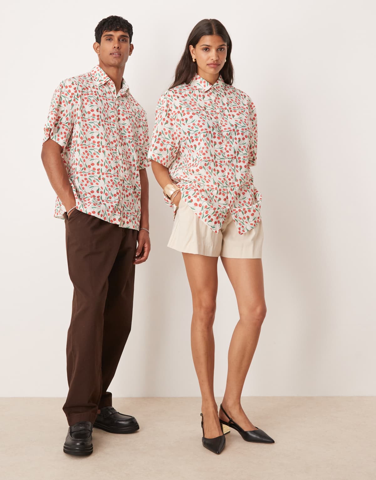 Sister Jane relaxed shirt in cherry print