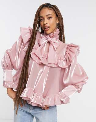 asos pink blouse