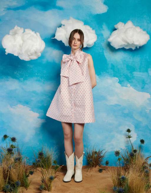 Sister Jane - Robe chemise courte à détail nœud - Rose