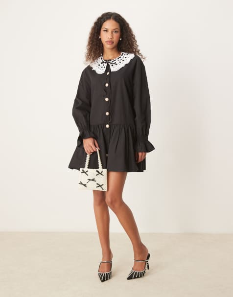 Sister Jane - Robe courte avec col oversize - Noir - view 1