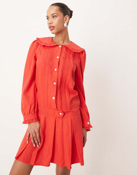 Sister Jane - Robe courte avec col - Rouge - view 1