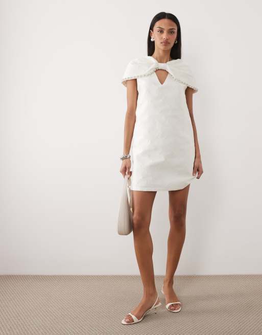 Sister Jane - Robe de mariée courte ornée de perles avec cape amovible - Blanc, 2 de 4