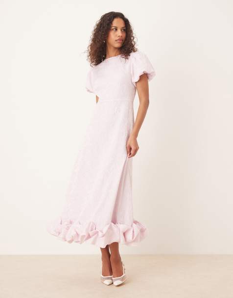 Sister Jane - Robe longue à manches bouffantes et ourlet boule - Lilas lavande - view 1