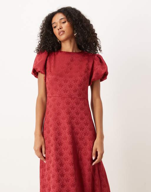 Sister Jane - Robe longue à manches bouffantes et ourlet boule - Orchidée, 4 de 4
