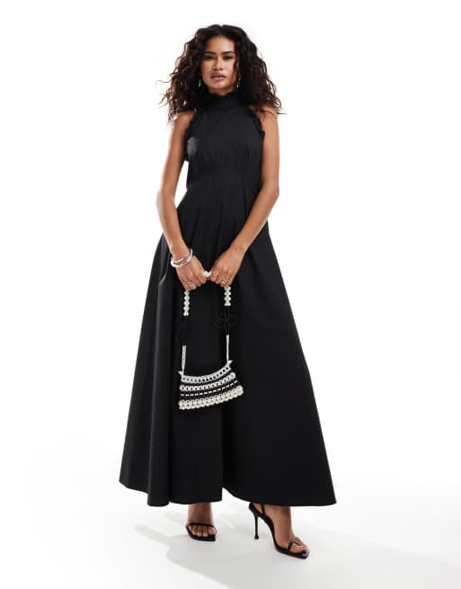 Sister Jane - Robe longue d'ensemble à dos nu en coton - Noir