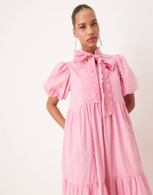 Sister Jane - Robe mi-longue avec nœud - Rose framboise, 4 de 4