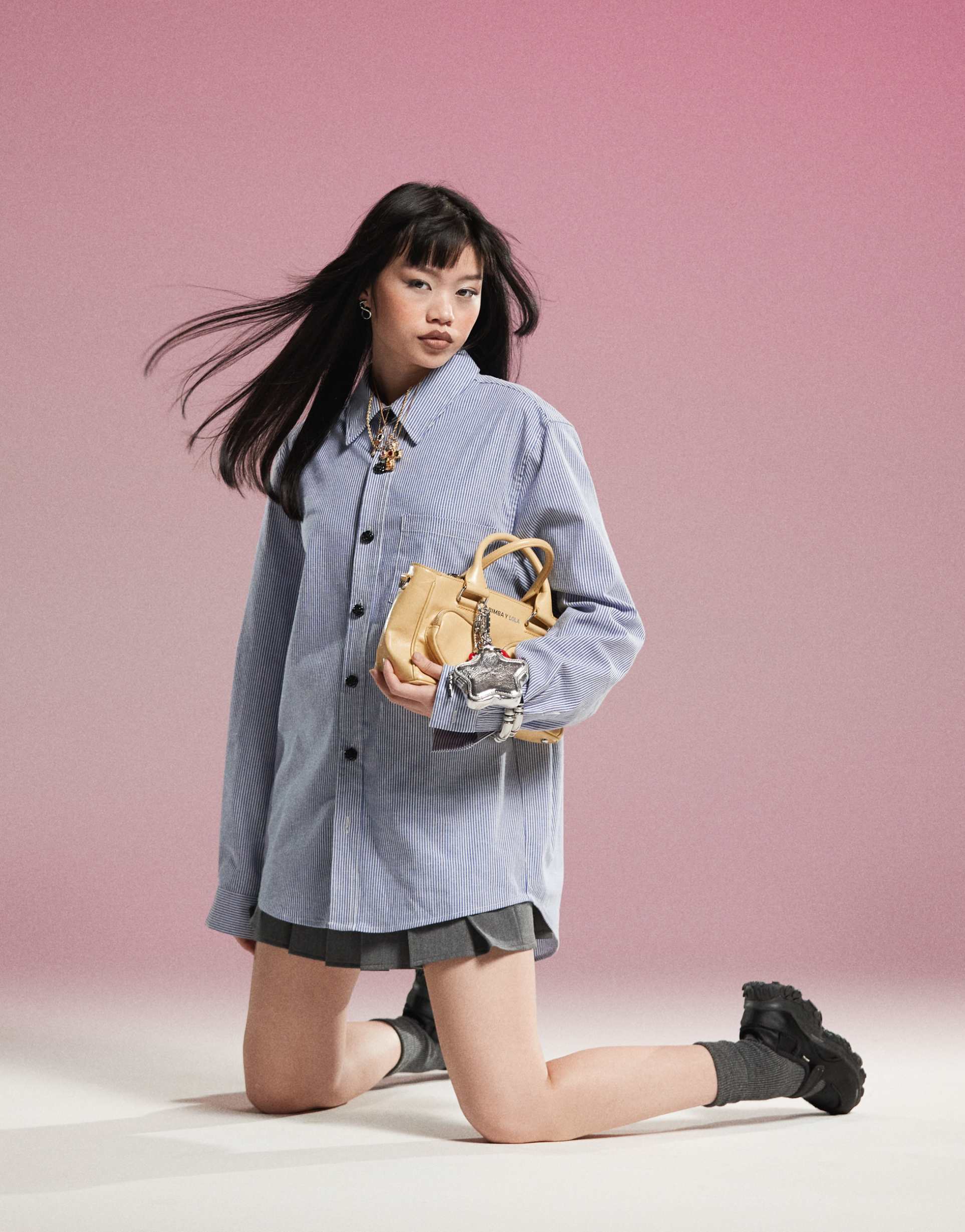 sister jane rose button stripe shirt in blue