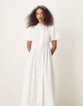 [sister jane] Sister Jane ruffle maxi dress in ivory-White S Pearl Ivory