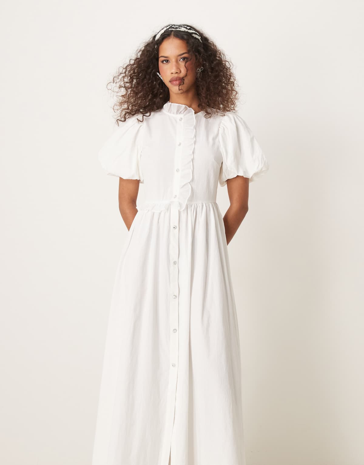 Sister Jane ruffle maxi dress in ivory