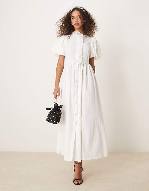 Sister Jane ruffle maxi dress in ivory | ASOS Sister Jane ruffle maxi dress in ivory | ASOS