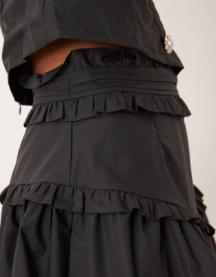 Sister Jane Ruffle Mini Skirt In Black