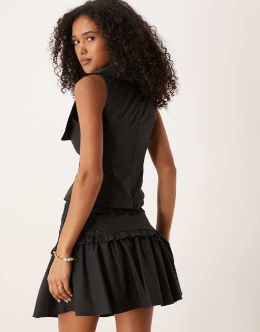 Sister Jane ruffle mini skirt in black | ASOS