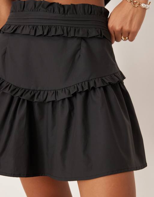 【英国発Sister Jane】Avante ruffled taffeta mini skirt Sister Jane Avante Ruffled Taffeta Mini Skirt Black Sister Jane