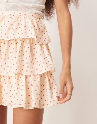 【NOFFICIALNOFFICE】 POLKA DOT FRILL MINI SKIRT ♥2C MUSINSA | NOFFICIALNOFFICE Polka Dot Frill Mini Skirt Deep Grey