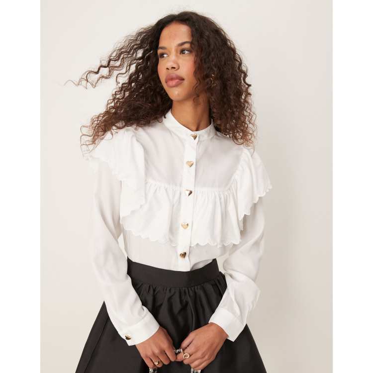 Porto Puff Blouse ホワイト　S Porto Puff Blouse – THE TOÉ