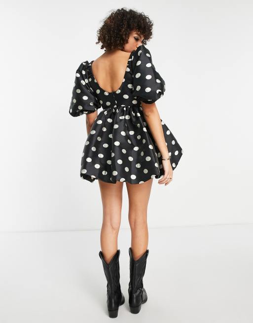 Sister Jane scoop neck mini dress in spot print