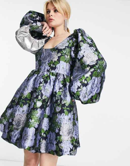 sister jane Puff Sleeve Blouses 青 薔薇 花柄 sister jane Puff Sleeve Blouses 青 薔薇 花柄の通販はau PAY