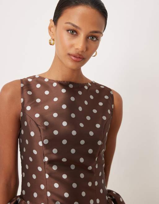 Sister Jane – Screenplay – Jacquard-Minikleid in Schokobraun mit Polka Dots, 3 von 4