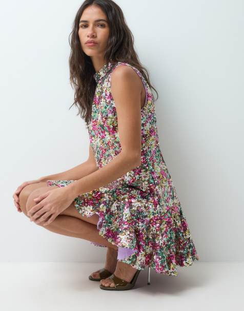 Sister Jane sequin sleeveless cinched waist mini dress in multi