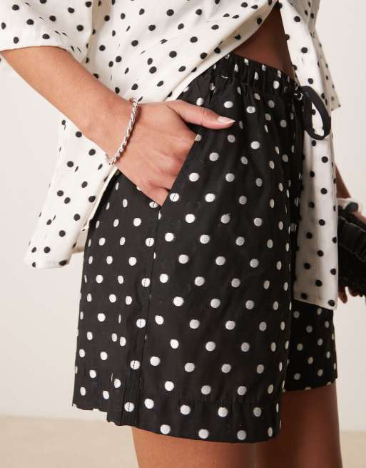 Sister Jane - Short d'ensemble à pois coupe carrée unisexe - Crème, 3 de 5