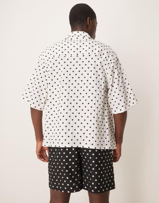Sister Jane - Short d'ensemble à pois coupe carrée unisexe - Crème, 4 de 5