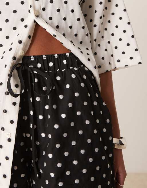Sister Jane - Short d'ensemble à pois coupe carrée unisexe - Crème, 5 de 5