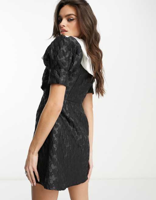 Sister Jane - Sort minikjole med oversized krave og knapper, 4 af 4