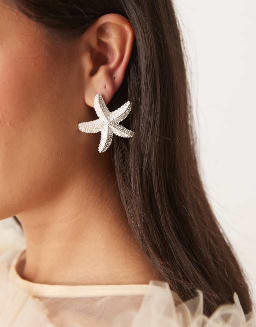 Sister Jane starfish jewel earrings in silver