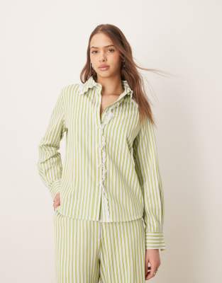 striped shirt in bright green - part of a set