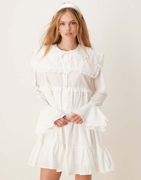 Sister Jane – Sweet Pea – Minikleid in Weiß mit Kragen - view 1