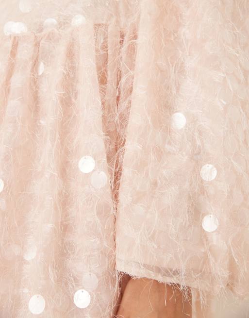 Sister Jane - Teese - Robe courte à sequins avec dos ouvert - Blush, 3 de 4