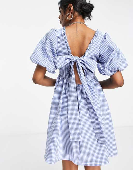 sister jane mini smock dress Sister Jane mini smock dress with bib collar in shiny check