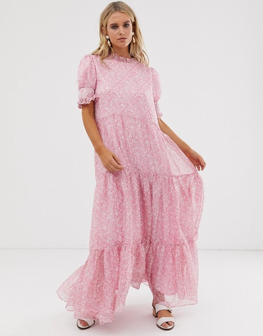 Sister Jane tiered maxi dress in ditsy vintage floral