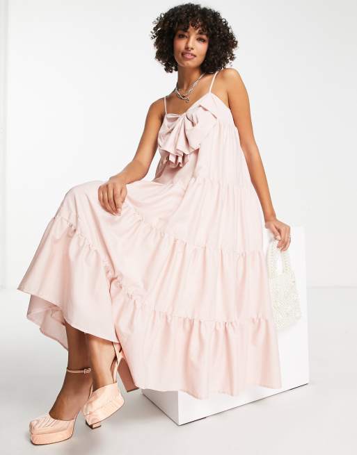 Sister Jane tiered midi cami dress with with big bow in