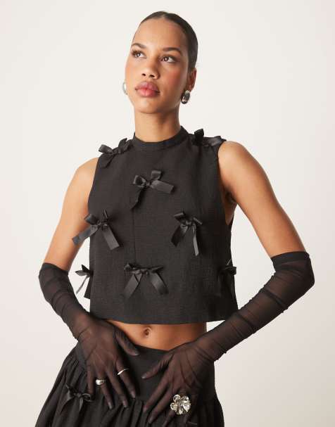 Sister Jane - Top met strikjes in zwart, deel van co-ord set - view 1
