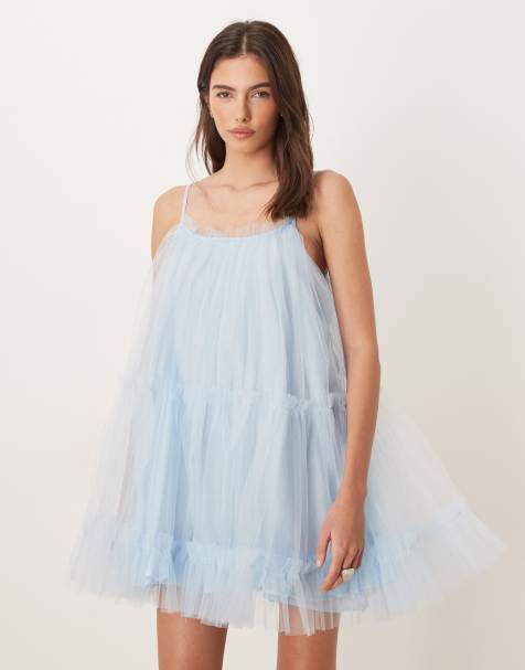 Sister Jane tulle cami babydoll mini dress in baby blue - view 1