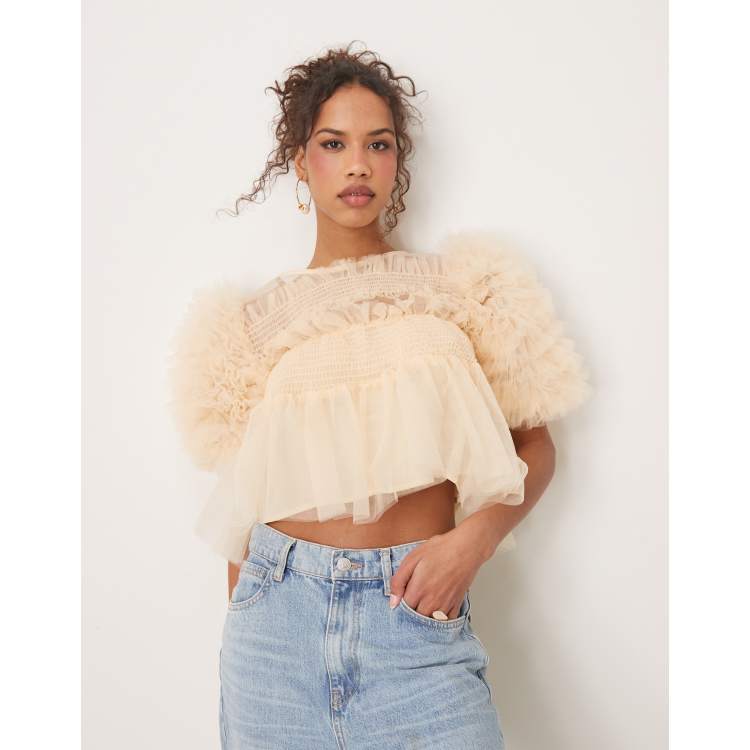 Sister Jane tulle top in butter yellow | ASOS