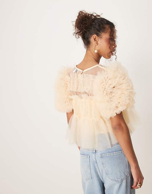 Sister Jane tulle top in butter yellow | ASOS Sister Jane tulle top in butter yellow | ASOS