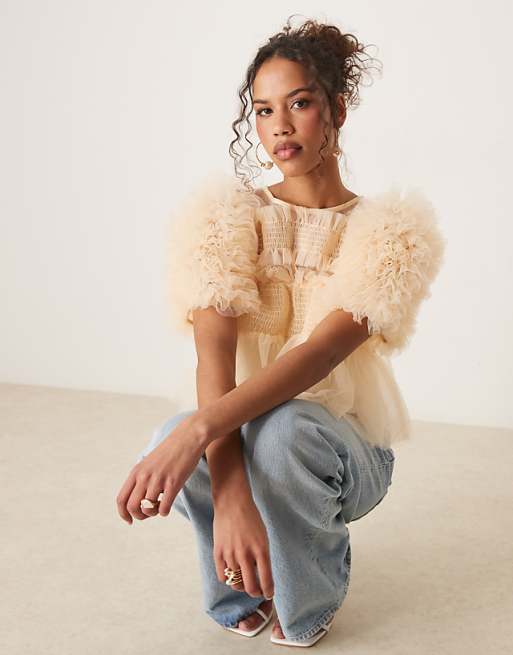 Sister Jane tulle top in butter yellow | ASOS Sister Jane tulle top in butter yellow | ASOS