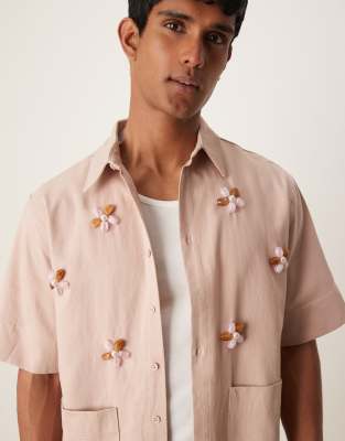Sister Jane Mens Sister Jane Unisex 3d Beaded Floral Shirt