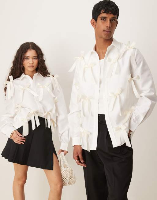 Sister Jane Unisex 3D bow shirt in white, 4 of 4